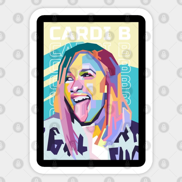 Abstract Cardi B in WPAP Sticker by smd90